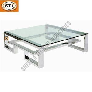 Stainless Steel Glass Table, For Home, Hotel, Office, Feature : Fine Finishing, Perfect Shape