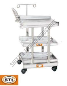 STI Rectangular Polished Stainless Steel Surgica Instrument Trolley, Capacity : 10-50kg, 50-100kg