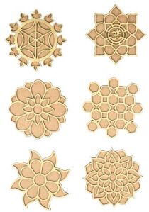 MDF Rangoli Stencil 4 Inch Set Of 6