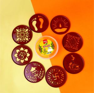 Tota Stencil 4 Inch Rangoli Round (plastic)  (set Of 8)