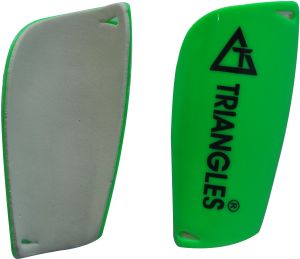 Triangles Plain Polyester Green Football Shin Guard