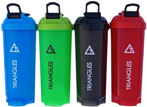 Triangles Plastic Sports Shaker Bottle For Drinking Water