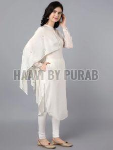 Ladies Chanderi Kurta With Churidar