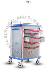 Healthshine Polished Mild Steel Crash Cart For Clinics, Hospitals