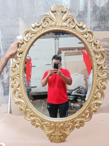 Wooden Oval Mirror Frame