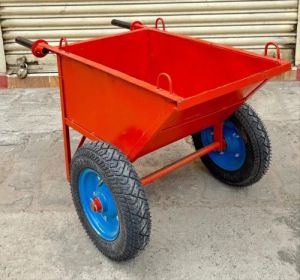 Mild Steel Hand Wheel Barrow Trolley For Cleaning Purpose