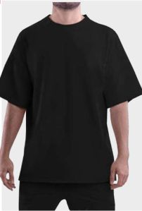 Plain Mens Black Oversized T-Shirts, Technics : Machine Made