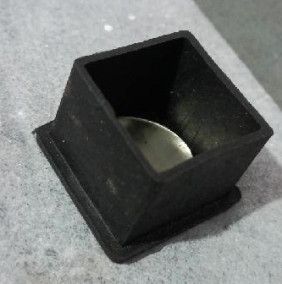 Black Square Plain PVC End Caps, For Chair, Size : 20x20inch