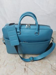 Ladies Blue Leather Handbag