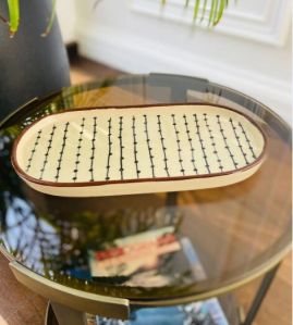 Ivory With Black Lines- Platter