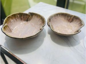 Set Of 2 Snack Bowls - Pink L Dessert Bowl L Serving Salad Bowl