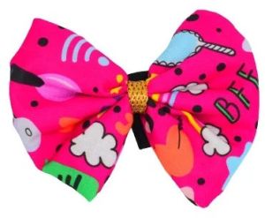 Detachable Dog/cat Bow-pink Printed