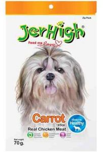 Jerhigh Carrot Stick Dog Treat With Real Chicken Meat