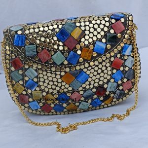 Handmade Metal Clutch Bag, Color : Multicolor