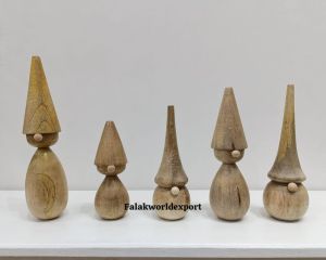 Set Of 5 Wooden Christmas Toy