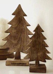 Wooden Christmas Tree Set Of 2