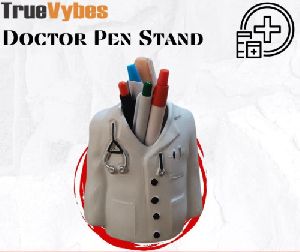 Plastic Doctor Coat Pen Stand, Color : White