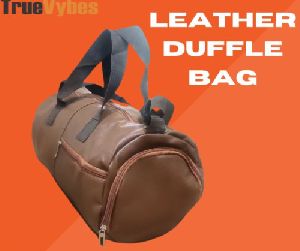 Leather Plain Duffle Bag, Color : Brown