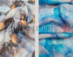 Printed Dull Organza Fabric For Gown With Inner, Stage Costume