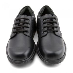 PVC Boys Black School Shoes