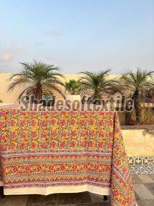 Hand Block Printed Dining Table Coth For Home, Hotel, Restaurant