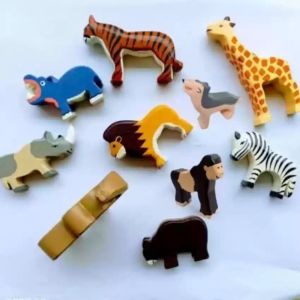 Wooden Animal Toy, Color : Multicolor, Packaging Type : Bag, Child Age Group : 0-3 Yrs