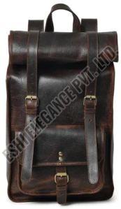 Plain Leather Backpack Bags