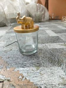 Elephant Glass Storage Jar