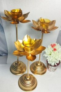 Flower Golden T-light Holder