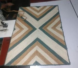 Geometric Pattern Braided Jute Rug