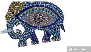 Glass Mosaic Blu Elephant