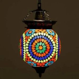 Designer Glass Mosaic Hanging Lamp