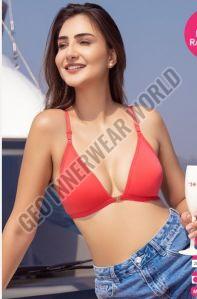 Plain Cotton Ladies Orange Padded Bra, Technics : Machine Made