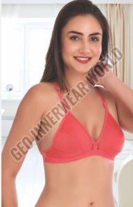 Plain Cotton Ladies Peach Padded Bra, Technics : Machine Made