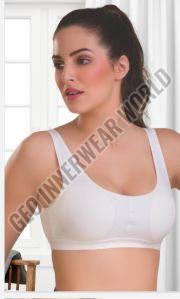 Plain Cotton Ladies White Sports Bra, Technics : Machine Made