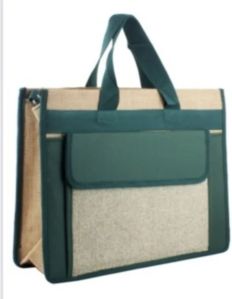 Ah Plain Fancy Jute File Bag, Color : Green, Packaging Type : Packet