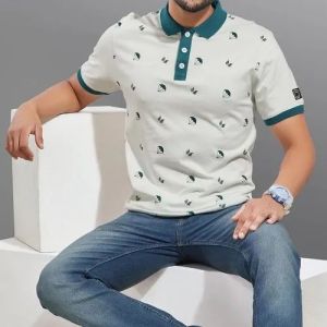 Mens Printed Polo T-Shirt