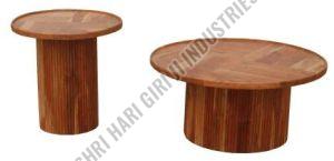 Polished Wood Handmade Coffee Side Table For Home, Garden