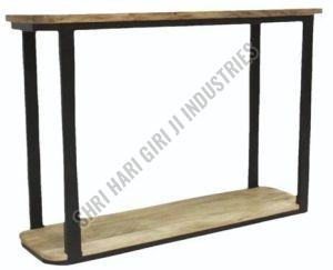 Plain Polished Mango Wooden Console Table, Shape : Rectangular