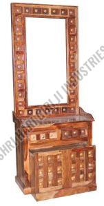 Polished Sheesham Wood Dressing Table For Home