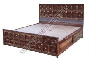 Sheesham Wood Wooden Double Bed For Home