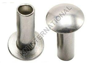 Polished Metal Semi Tubular Rivets, Color : Grey