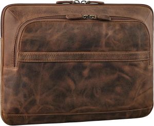 Dark Brown Hunter Leather Macbook Laptop Sleeve