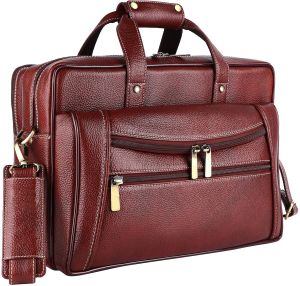 Mens Full Grain Leather Shoulder Laptop Bag