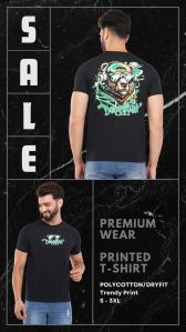 Mens Printed Round Neck T-shirts