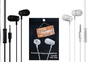 Signature Singnature VM-106 Wired Earphone, Color : Black, White