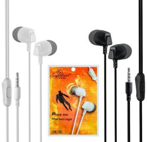 Signature Singnature VM-146 Wired Earphone, Color : Black, White