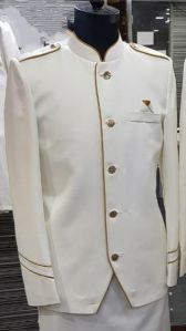 White Mens Jacket with Gold piping