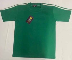 Men Green Cotton Half Sleeves T Shirt