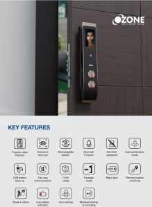 Ozone Iris Face Palm Recognition Smart Door Lock